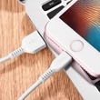 Apple iPhone Lightning USB töltő- és adatkábel 1 m-es vezetékkel - HOCO X13 Lightning Cable - 2.4A - fehér