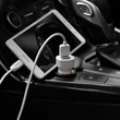 Apple iPhone Lightning szivargyújtós töltő adapter + lightning adatkábel - 5V/2,4A - HOCO Z2A Dual USB Car Charger + Cable - fehér