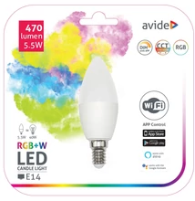 Avide Smart LED gyertya 5,5W RGB+W WIFI APP control