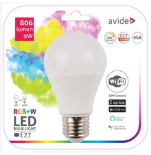 Avide Smart LED gömb (A60) 9W RGB+W WIFI APP control