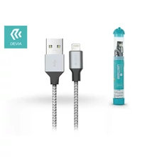 Apple iPhone Lightning USB töltő- és adatkábel - 1 m-es vezetékkel - Devia Tube Lightning USB 2.4A - silver/black