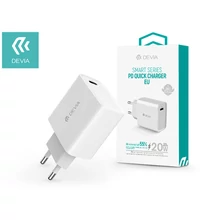 Devia hálózati töltő adapter Type-C bemenettel - 20W - Devia Smart Series PD3.0 Quick Charger - white