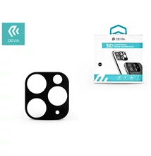 Hátsó kameravédő borító + lencsevédő edzett üveg - Apple iPhone 11 Pro - Devia Glimmer Series 3D Camera Tempered Glass - black