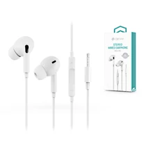 Devia univerzális sztereó felvevős fülhallgató - 3,5 mm jack - Devia Smart Series Stereo Wired Earphone - white
