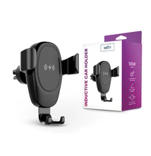 Setty univerzális Qi vezeték nélküli, szellőzőrácsba illeszthető autós tartó/gyorstöltő - 10 W - Setty IUS-01 - Qi szabványos - fekete