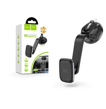 Univerzális műszerfalra/szélvédőre helyezhető mágneses PDA/GSM autós tartó - HOCO CA45A Center Console Magnetic Holder - fekete