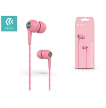 Devia univerzális sztereó felvevős fülhallgató - 3,5 mm jack - Devia Kintone In-Ear Wired Earphones - pink
