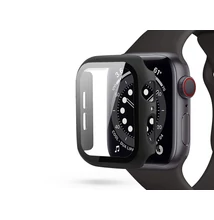 Apple Watch 4/5/6/SE (40 mm) védőtok beépített edzett üveggel - DEFENSE 360 - fekete (ECO csomagolás)