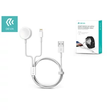 Devia mágneses töltőkábel Apple Watch órához + lightning kábel - Devia Smart Series 2in1 Apple Watch Charging Cable - white 