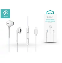 Devia sztereó headset USB Type-C csatlakozóval - Devia Smart Earphone With Type-C EM048 - white