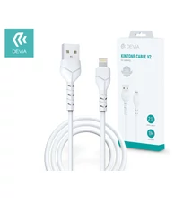 USB - Lightning adat- és töltőkábel 1 m-es vezetékkel - Devia Kintone Cable V2 Series for Lightning - 5V/2.1A - white 