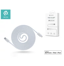 USB Type-C - Lightning adat- és töltőkábel 1,5 m-es vezetékkel - Devia Smart Series PD Cable 18W Type-C to Lightning - white (MFI engedélyes)