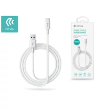 Devia USB - USB Type-C töltő- és adatkábel 1,5 m-es vezetékkel - Devia Shark Supercharge USB Type-C - 5A - white