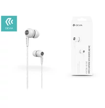 Devia univerzális sztereó felvevős fülhallgató - 3,5 mm jack - Devia Kintone In-Ear Wired Earphones - white