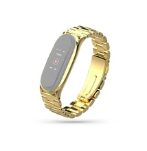 Xiaomi Mi Smart Band 5/Mi Smart Band 6 aktivitásmérőhöz fém szíj rozsdamentes acélból - gold