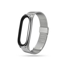 Xiaomi Mi Smart Band 5/Mi Smart Band 6 aktivitásmérőhöz fém szíj rozsdamentes acélból - Milanese - ezüst