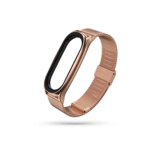 Xiaomi Mi Smart Band 5/Mi Smart Band 6 aktivitásmérőhöz fém szíj rozsdamentes acélból - Milanese - rose gold