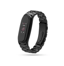 Xiaomi Mi Smart Band 5/Mi Smart Band 6 aktivitásmérőhöz fém szíj rozsdamentes acélból - fekete