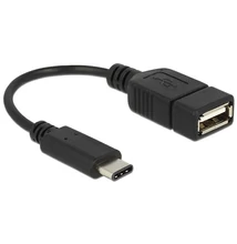 Delock 15cm USB Type-C 2.0 apa - USB 2.0 A típusú anya fekete adatkábel