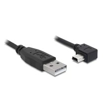 Delock USB 2.0-A apa - USB mini-B 5 tűs  könyök apa átalakító kábel, 3m