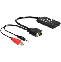 Delock 62408 VGA - HDMI adapter audióval