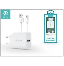Devia ST301117 Smart 2,1A microUSB fehér hálózati töltő