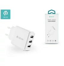 Devia ST320460 Smart 3,4A univerzális 3xUSB fehér hálózati töltő