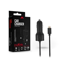 Maxlife lightning szivargyújtó töltő 1 m-es vezetékkel - Maxlife MXCC-02 Lightning Car Fast Charger - 5V/2,1A - fekete