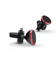 Univerzális szellőzőrácsba illeszthető mágneses PDA/GSM autós tartó - Fly C1502 - fekete/piros