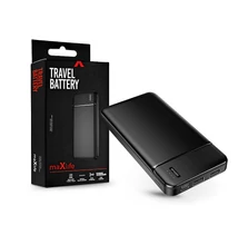 Maxlife univerzális hordozható, asztali akkumulátor töltő - Maxlife MXPB-01 Power Bank - 2xUSB + microUSB + Type-C - 10.000 mAh - fekete