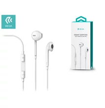 Devia univerzális sztereó felvevős fülhallgató - 3,5 mm jack - Devia Smart Earpods - white