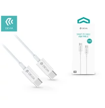 USB Type-C - USB Type-C adat- és töltőkábel 1 m-es vezetékkel - Devia Smart PD Cable for Type-C - 3A - white
