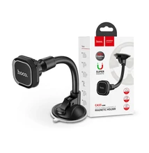 Univerzális szélvédőre helyezhető mágneses PDA/GSM autós tartó - HOCO CA55 Astute Series Windshield Magnetic Holder - fekete