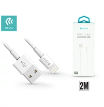 Apple iPhone Lightning USB töltő- és adatkábel 2 m-es vezetékkel - Devia Smart Cable Lightning - white