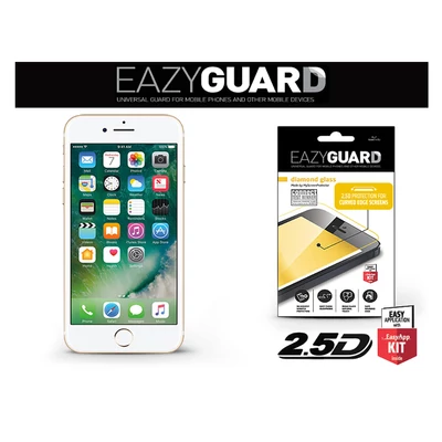 Apple iPhone 7 Plus/8 Plus gyémántüveg képernyővédő fólia - Diamond Glass 2.5D Fullcover - fehér