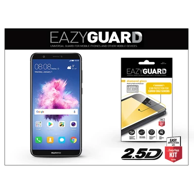 Huawei P Smart gyémántüveg képernyővédő fólia - Diamond Glass 2.5D Fullcover - fekete