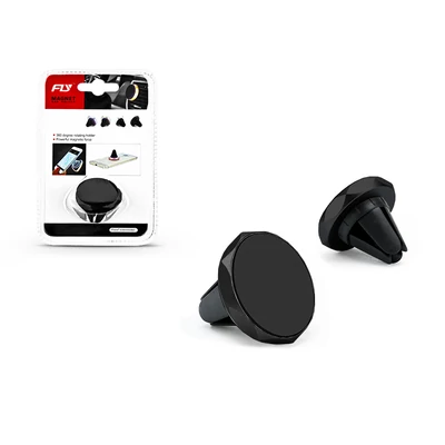Univerzális szellőzőrácsba illeszthető mágneses PDA/GSM autós tartó - Fly C1554B - fekete