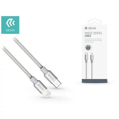 USB Type-C - Lightning adat- és töltőkábel 1 m-es vezetékkel - Devia Pheez Series USB Type-C to Lightning Cable - grey