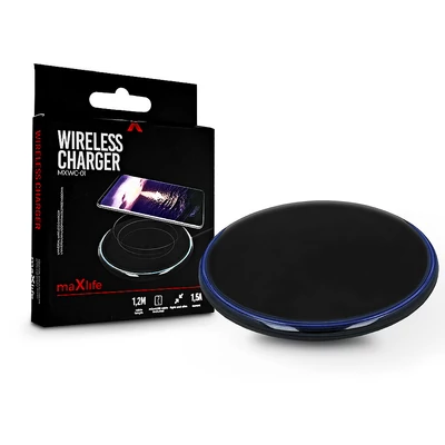 Maxlife Qi univerzális vezeték nélküli töltő állomás - 5V/1,5A - Maxlife MXWC-01 Wireless Charger - Qi szabványos - fekete