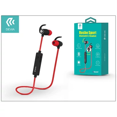 Devia Roshe Sport Bluetooth sztereó headset v4.1 - MultiPoint - black/red