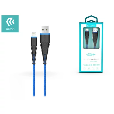 Apple iPhone Lightning USB töltő- és adatkábel 1,5 m-es vezetékkel - Devia Fish1 Flexible Lightning USB 2.4 - blue