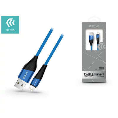 Apple iPhone 5/5S/5C/SE/iPad 4/iPad Mini USB töltő- és adatkábel - 1,5 m-es vezetékkel - Devia Tornado Lightning - blue