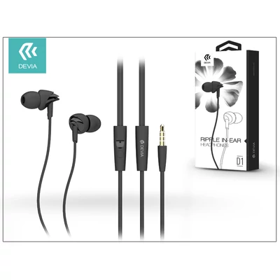 Devia univerzális sztereó felvevős fülhallgató - 3,5 mm jack - Devia Ripple D1 In-Ear Headphones - black