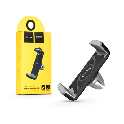 Univerzális szellőzőrácsba illeszthető PDA/GSM autós tartó - HOCO CPH01 Air Outlet Stents Car Holder - fekete/szürke