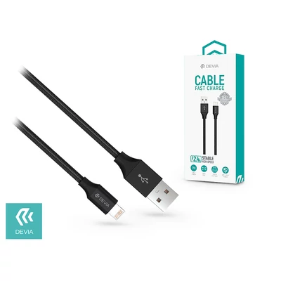 Apple iPhone 5/5S/5C/SE/iPad 4/iPad Mini USB töltő- és adatkábel 1 m-es vezetékkel - Devia Gracious Lightning Cable - 5V/2.4A - black