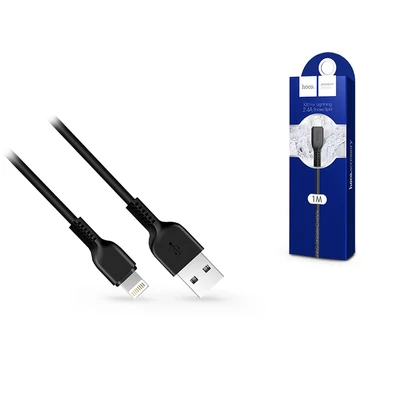 Apple iPhone Lightning USB töltő- és adatkábel 1 m-es vezetékkel - HOCO X20 Lightning Cable - 2.4A - fekete