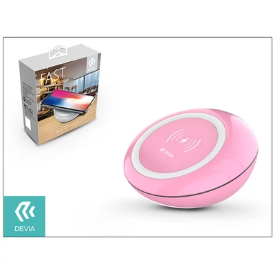 Devia Qi univerzális vezeték nélküli töltő állomás - 5V/2A - Devia Fast Wireless Charger - pink - Qi szabványos