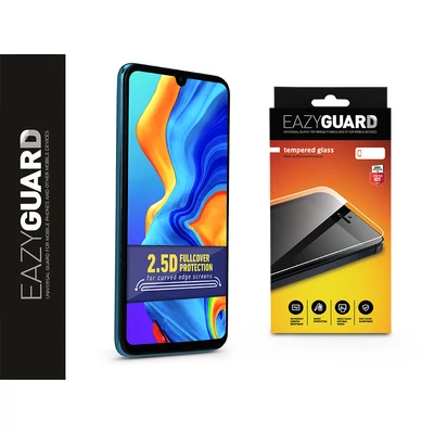 Huawei P30 Lite gyémántüveg képernyővédő fólia - Diamond Glass 2.5D Fullcover - fekete