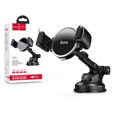 Univerzális műszerfalra/szélvédőre helyezhető PDA/GSM autós tartó - HOCO S12 Lite Car Holder - fekete