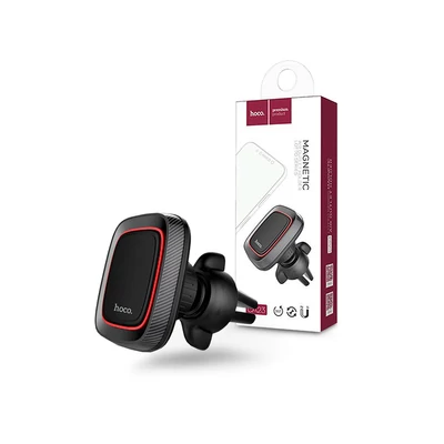 Univerzális szellőzőrácsba illeszthető mágneses PDA/GSM autós tartó - HOCO CA23 Lotto Series Magnetic Air Outlet Holder - fekete